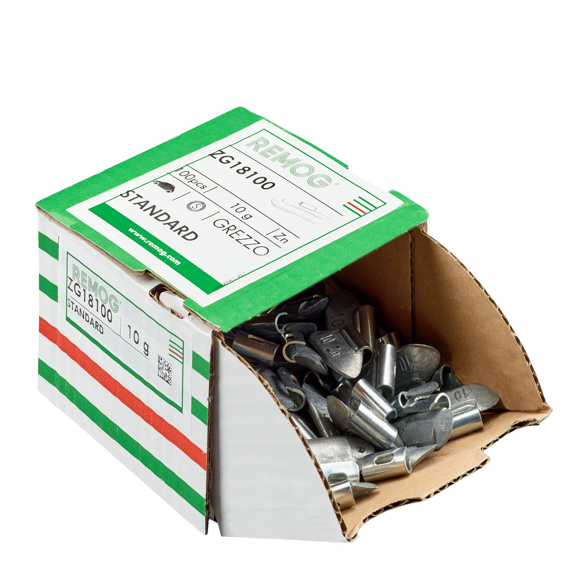 -100× Schlaggewicht Remog -Typ ZG18- - Typ ZG18, 10 g, Zink, Silber-4142-0102-001