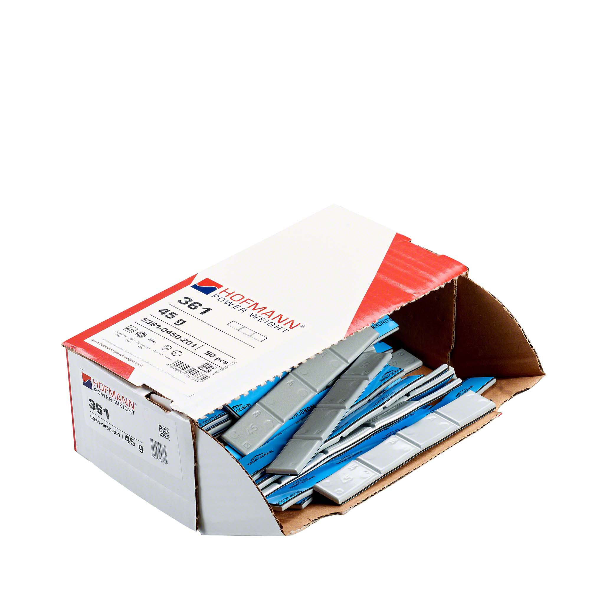 HOFMANN POWER WEIGHT-Klebegewicht - Typ 361, 45 g, Zink, Silber-5361-0450-201