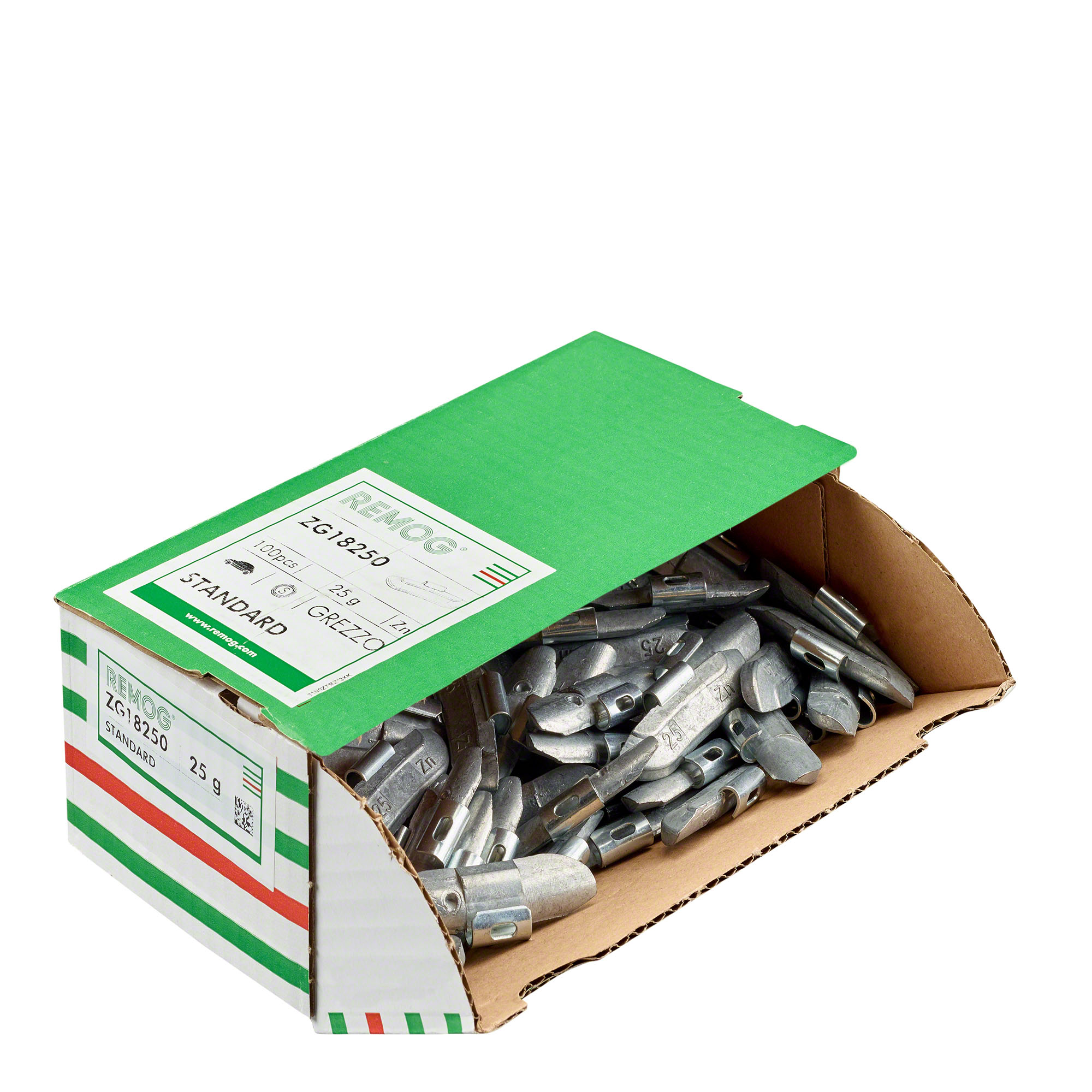 -100× Schlaggewicht Remog -Typ ZG18- - Typ ZG18, 25 g, Zink, Silber-4142-0252-001