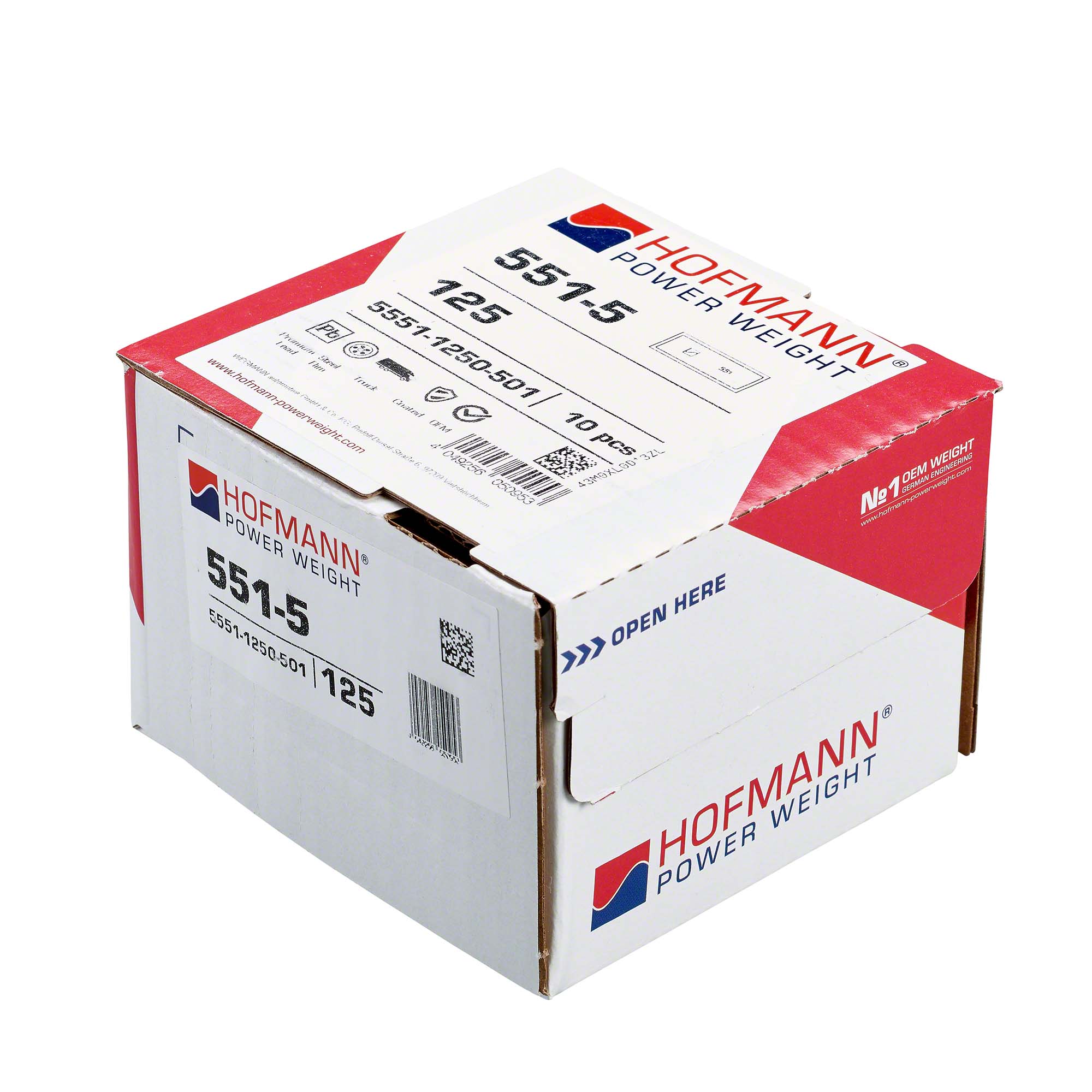 HOFMANN POWER WEIGHT-Klebegewicht - Typ 551, 125 g, Blei, Silber-5551-1250-501