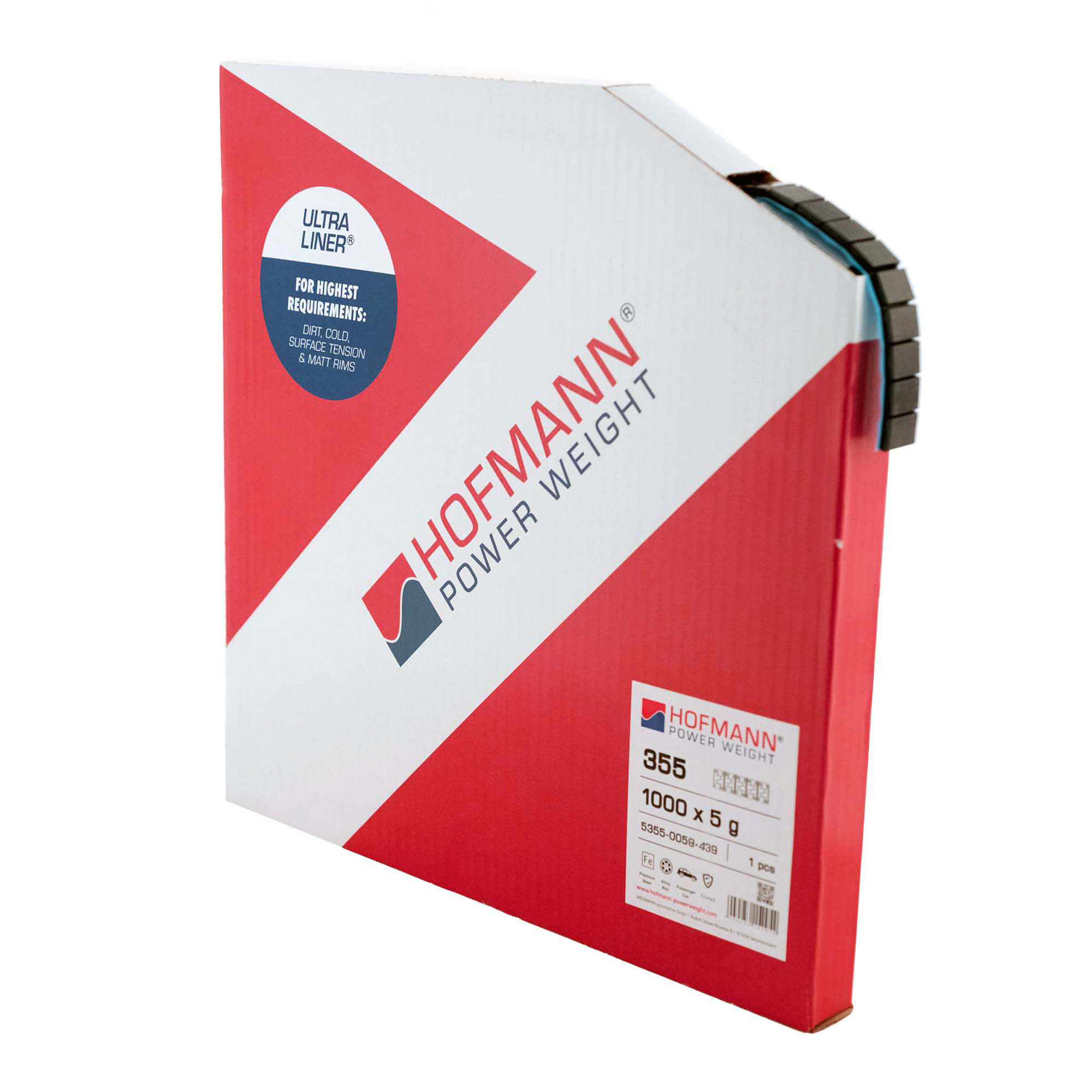 HOFMANN POWER WEIGHT-Stahl-Klebegewichtsrolle Typ 355 2.0, 5kg, schwarz, ULTRALINER Klebeband-5355-0058-439