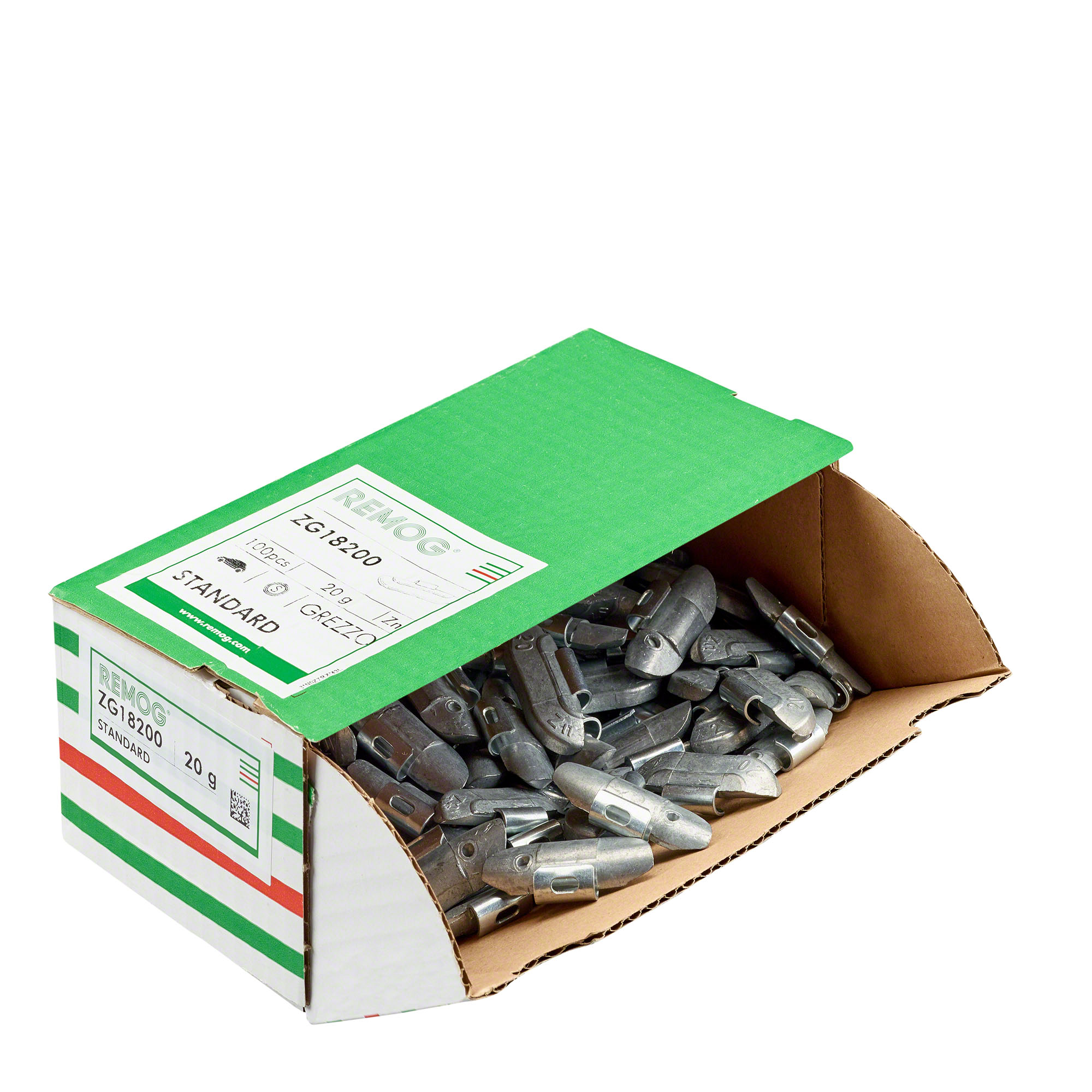 -100× Schlaggewicht Remog -Typ ZG18- - Typ ZG18, 20 g, Zink, Silber-4142-0202-001