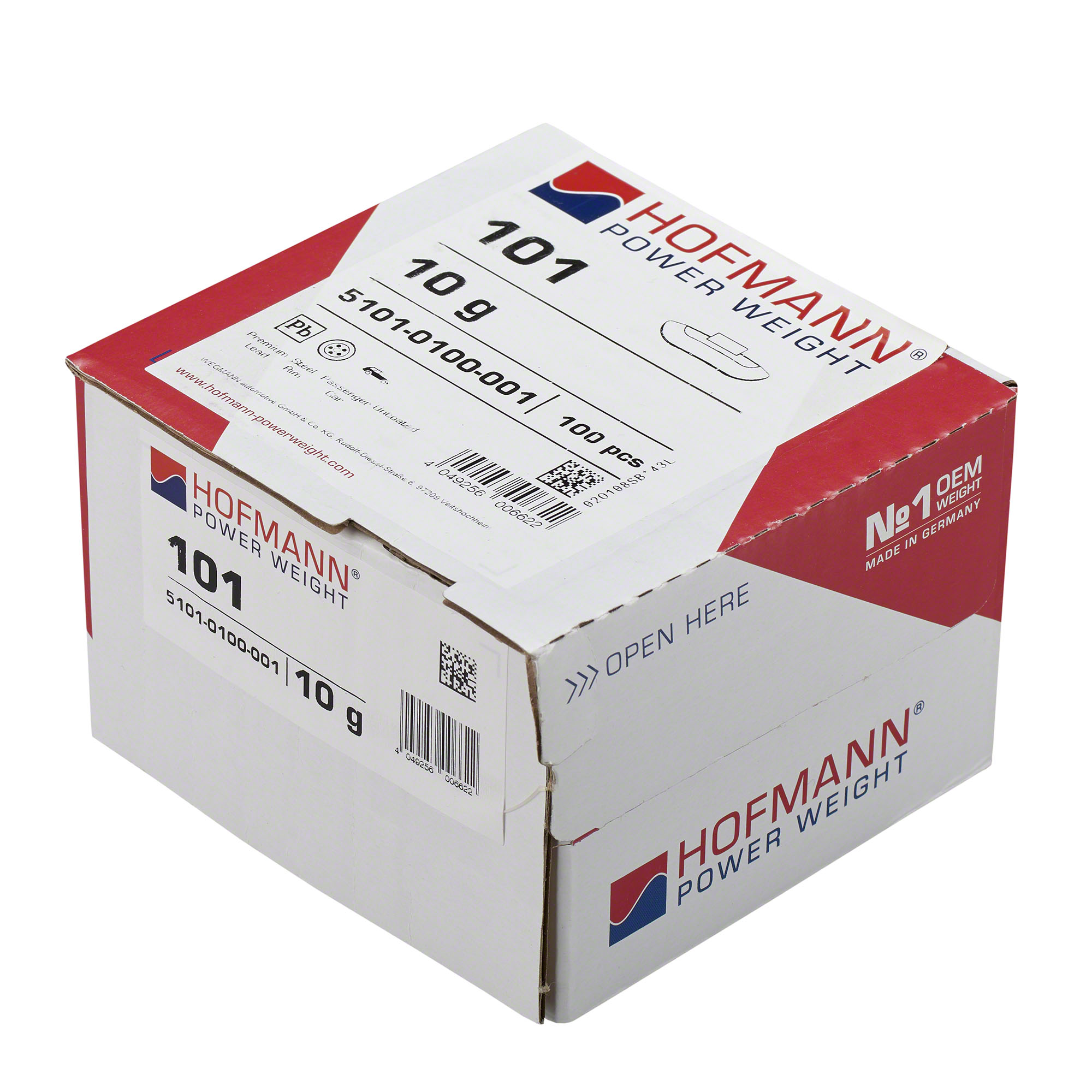 HOFMANN POWER WEIGHT-100x Schlaggewicht Hofmann Power Weight - Typ 101, 10 g, Blei, Grau-5101-0100-001