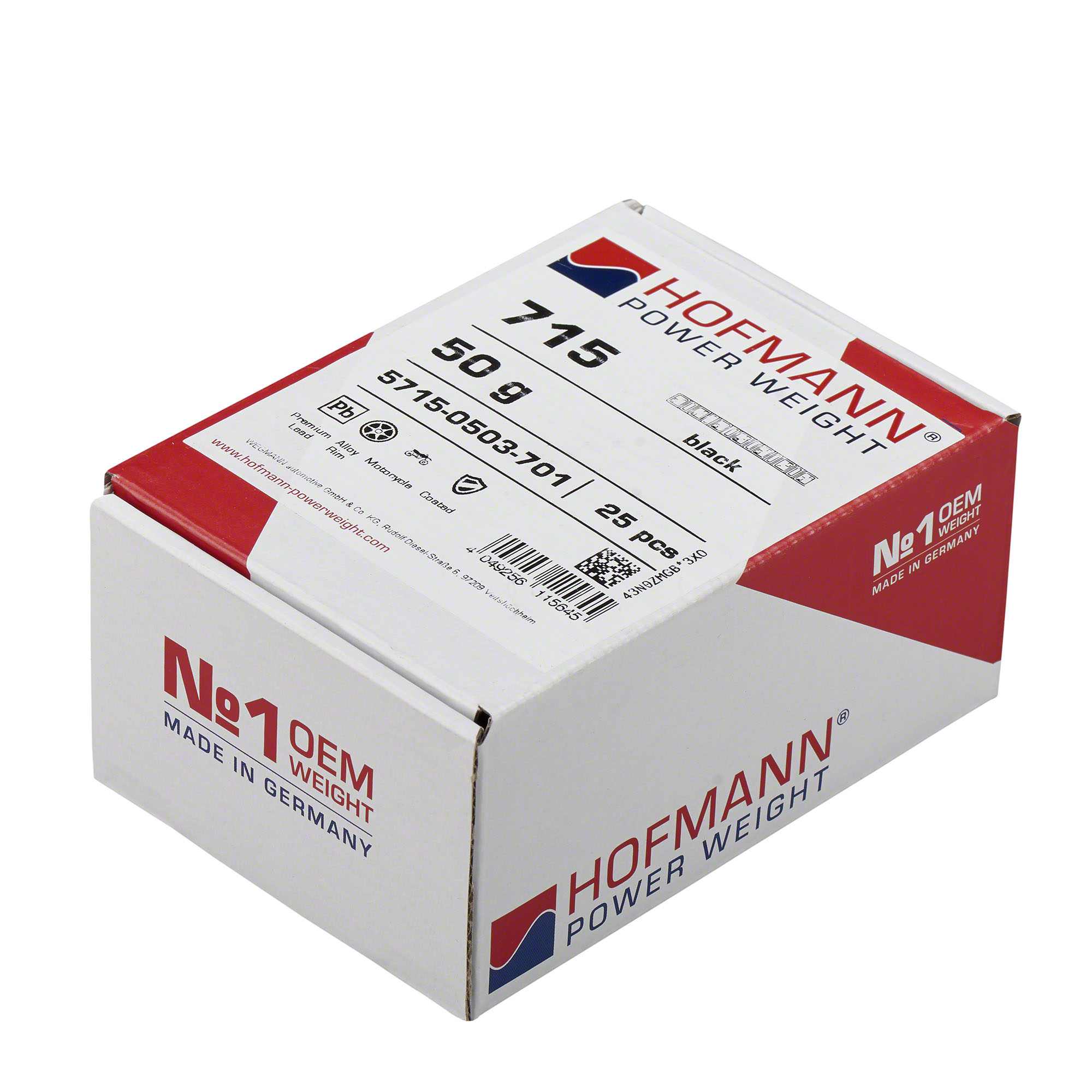 HOFMANN POWER WEIGHT-Klebegewicht - Typ 715, 50 g, Blei, Schwarz-5715-0503-701