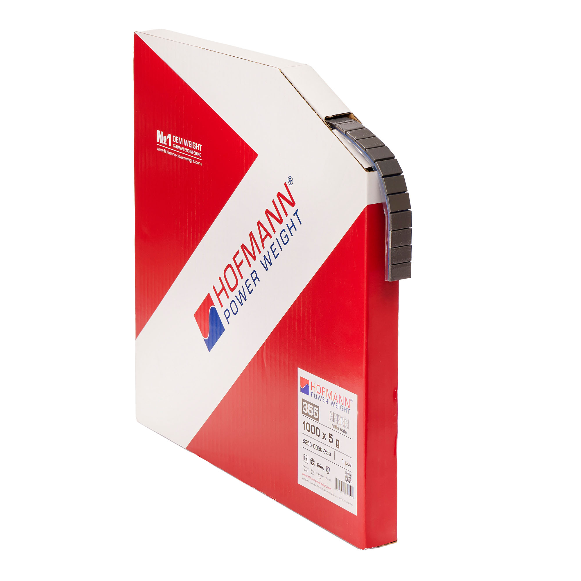 Hofmann Typ 355 Stahl-Klebegewicht Auf Rolle – 5 Kg, 1000x5 G, Schwarz Beschichtet