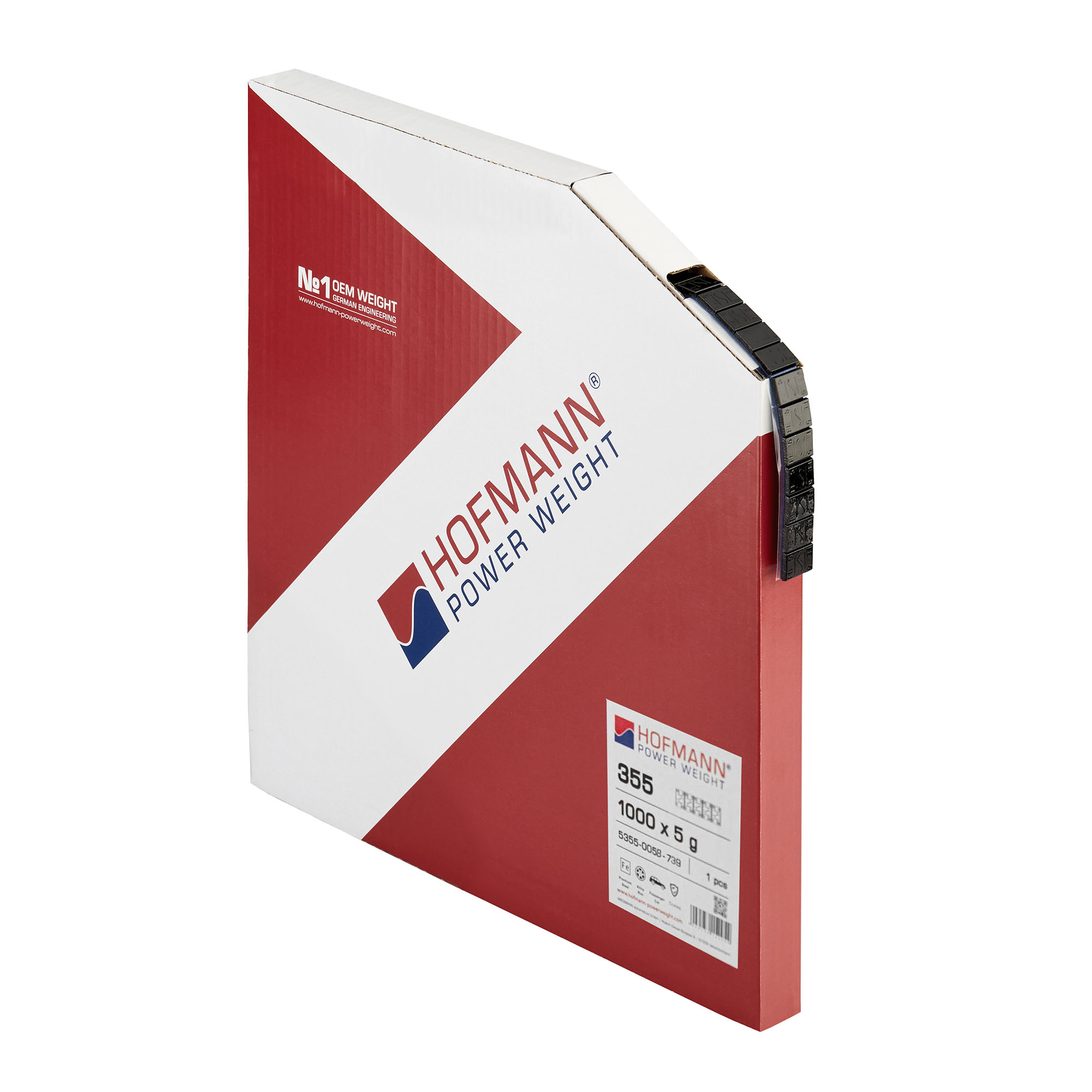 HOFMANN POWER WEIGHT-Stahl-Klebegewichtsrolle Typ 355 2.0, 5kg, Schwarz, SPEEDLINER Klebeband-5355-0058-739