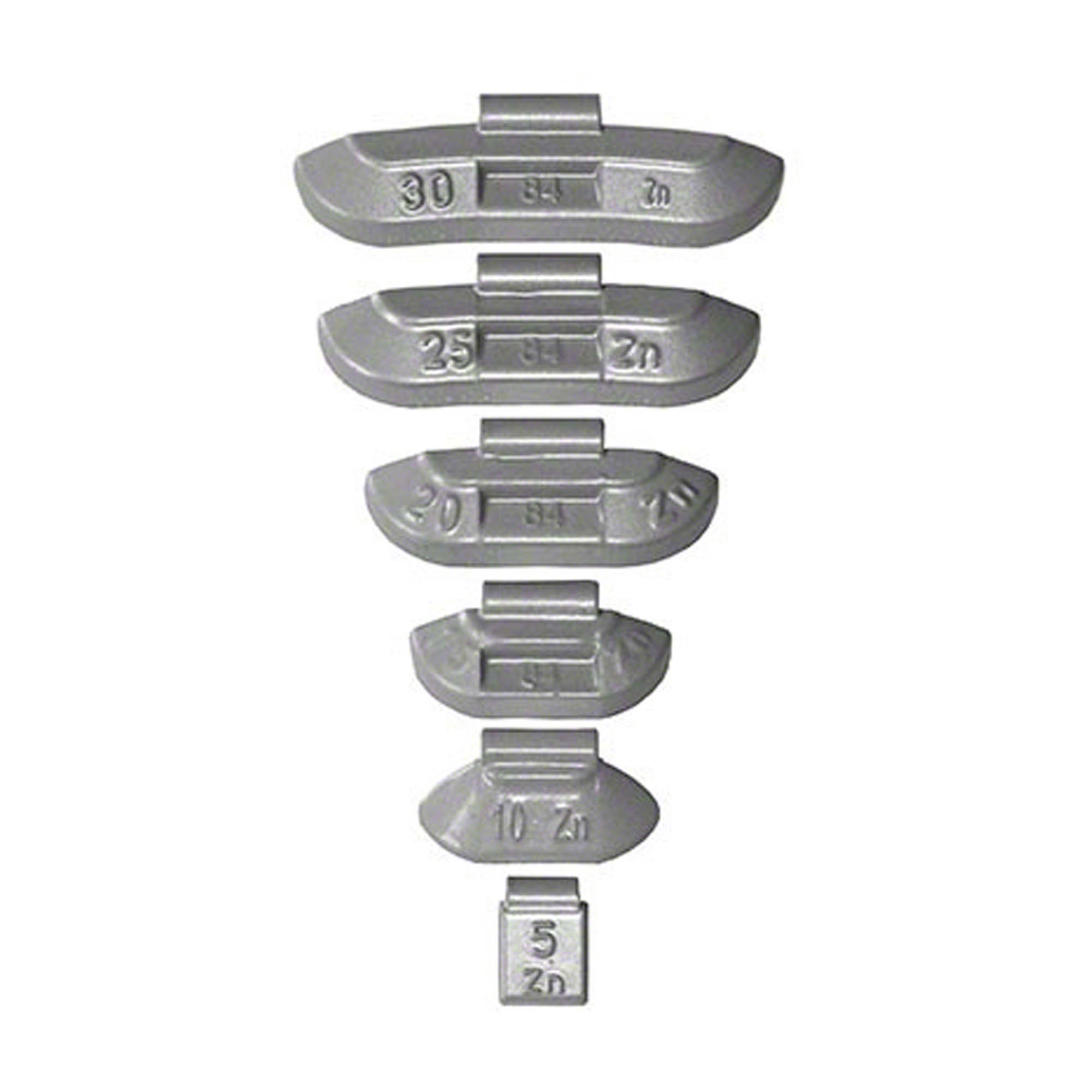 Set of Knock-on Weights - Perfect Equipment - Type 84, 5–30 g, Zinc, Silver