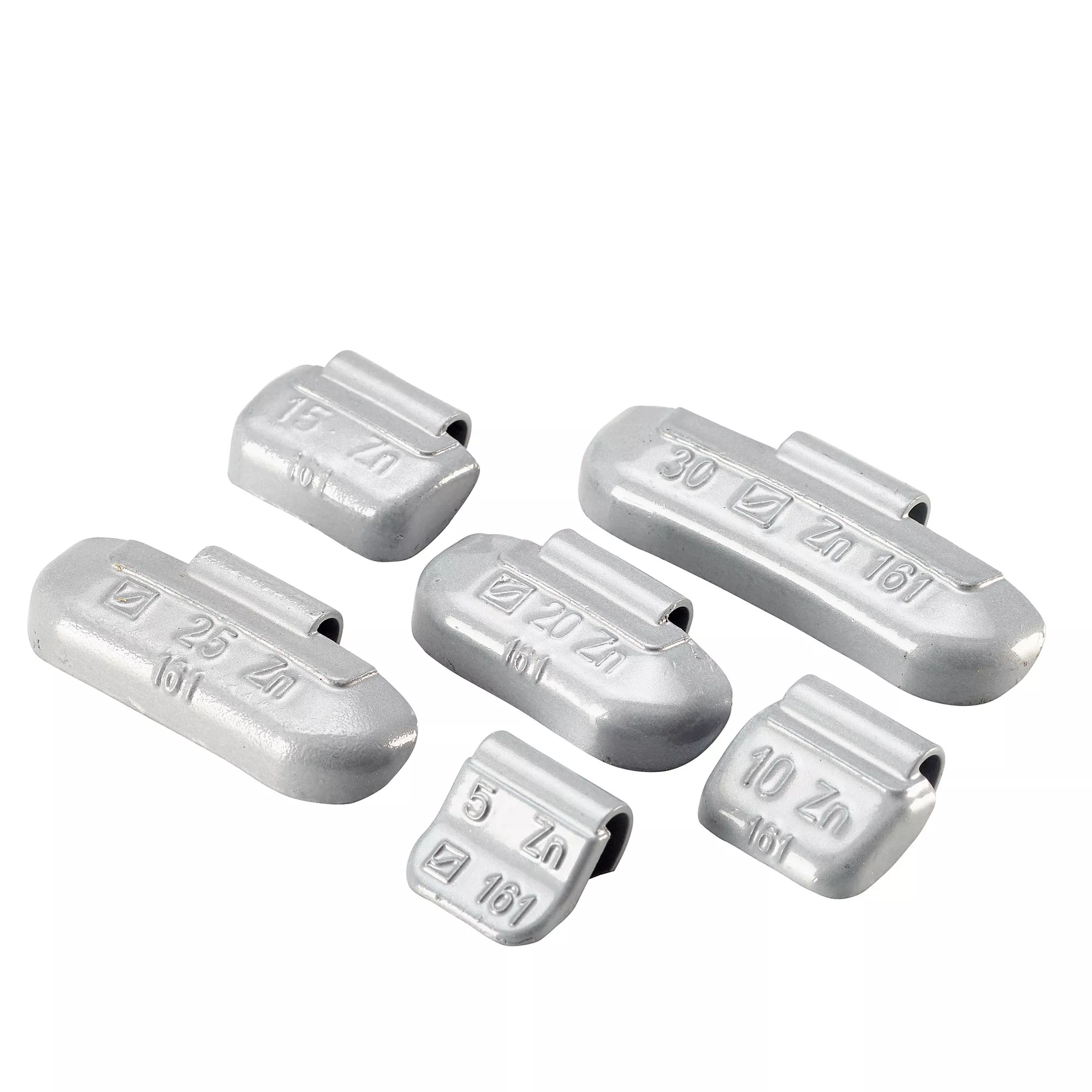 HOFMANN POWER WEIGHT-Set Schlaggewichte Typ 161 mit gratis Aufschlaghilfe, 5-30 g, Zink, Silber-5000-1610-100