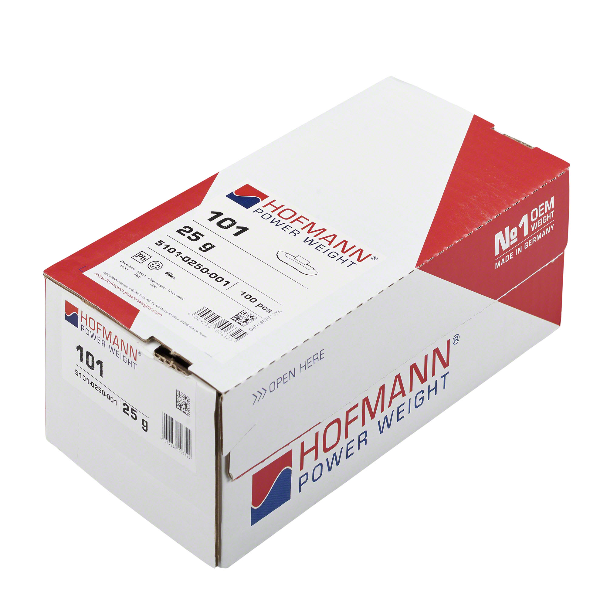 HOFMANN POWER WEIGHT-100x Schlaggewicht Hofmann Power Weight - Typ 101, 25 g, Blei, Grau-5101-0250-001
