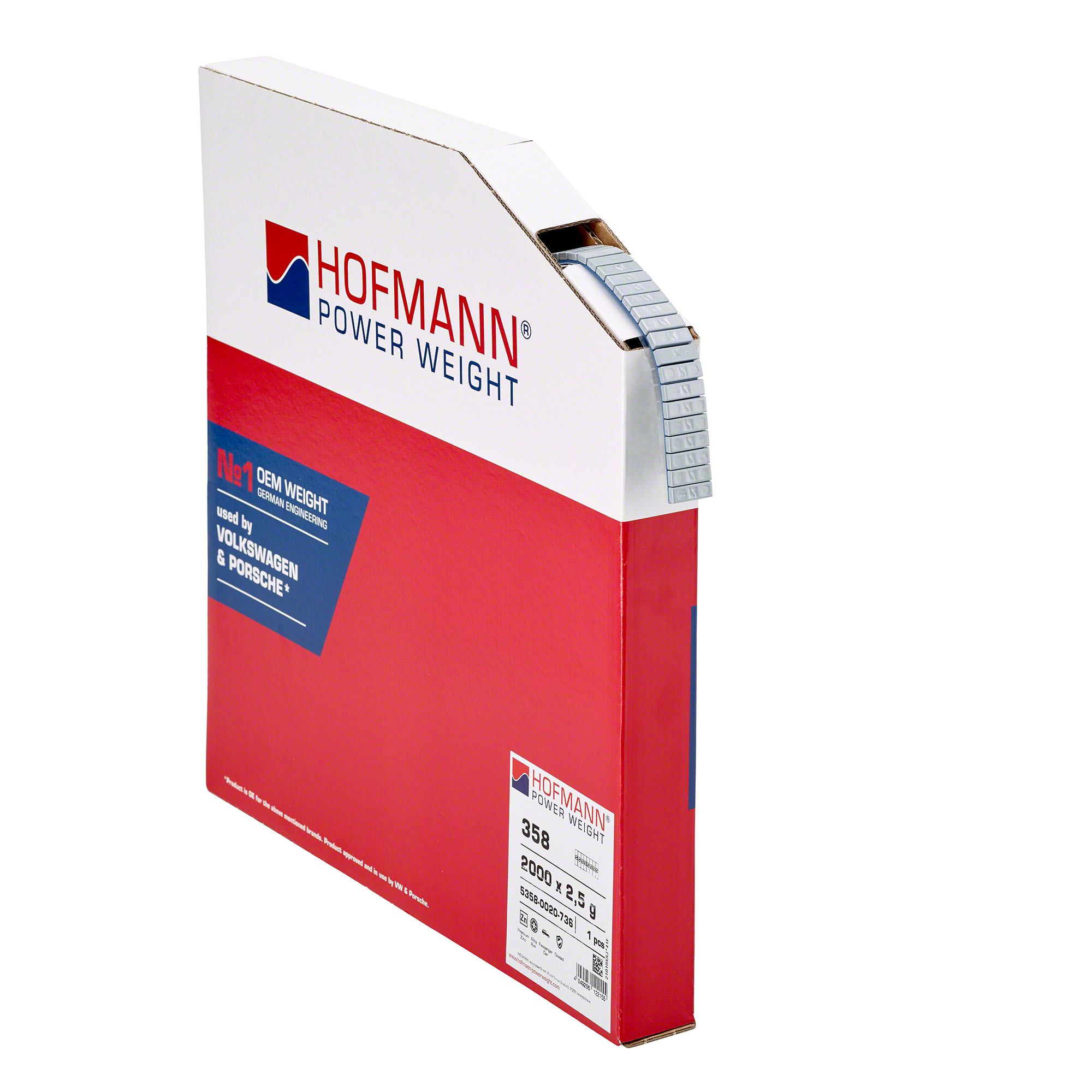 HOFMANN POWER WEIGHT-Klebegewicht - Typ 358, 2000×2,5g, Zink, Silber-5358-0020-736