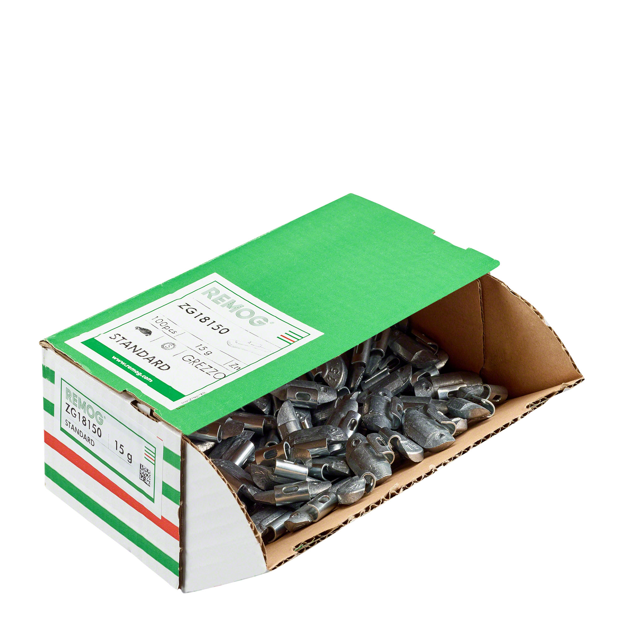 -100× Schlaggewicht Remog -Typ ZG18- - Typ ZG18, 15 g, Zink, Silber-4142-0152-001