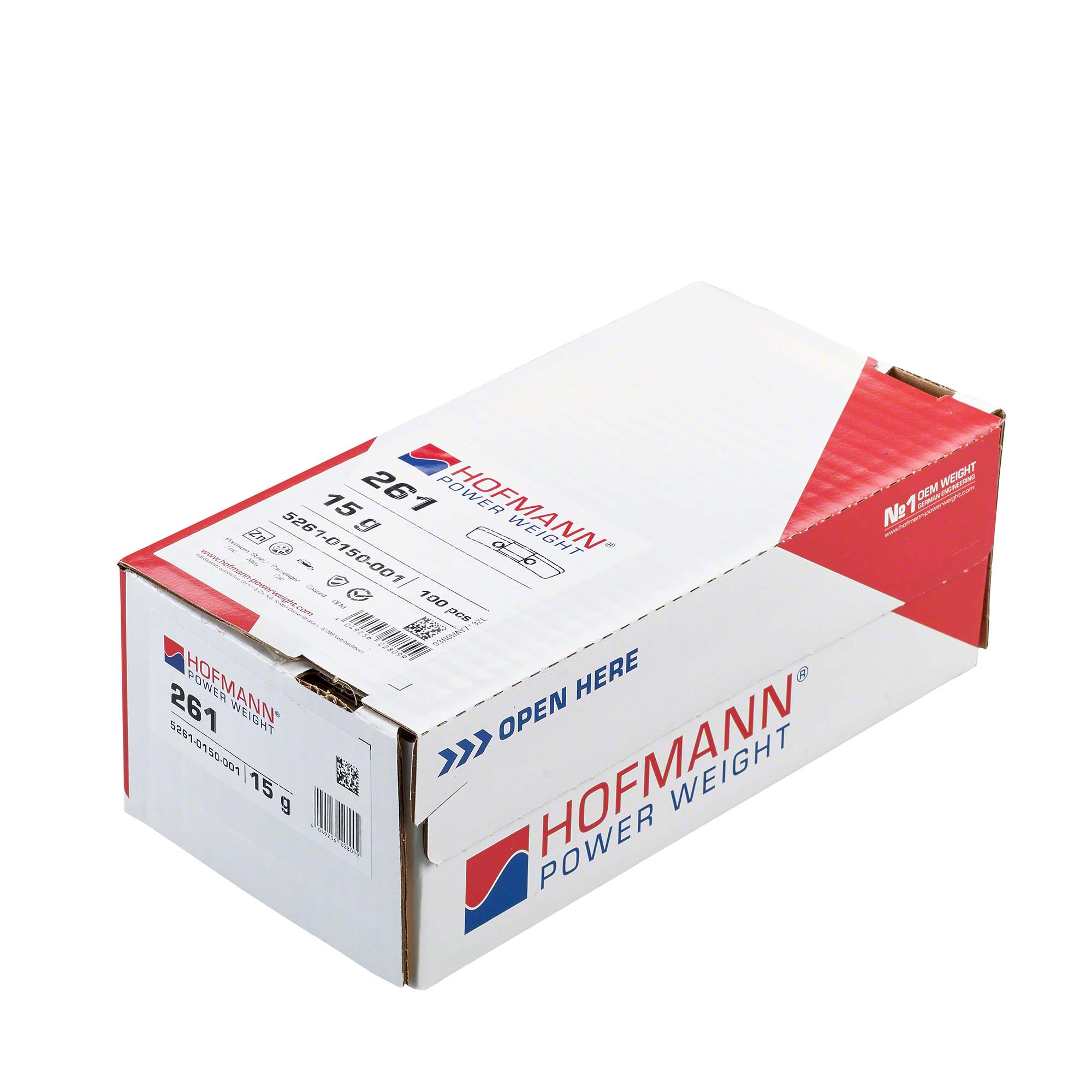 HOFMANN POWER WEIGHT-Sicherheitsgewicht - Typ 261, 15 g, Zink, Silber-5261-0150-001