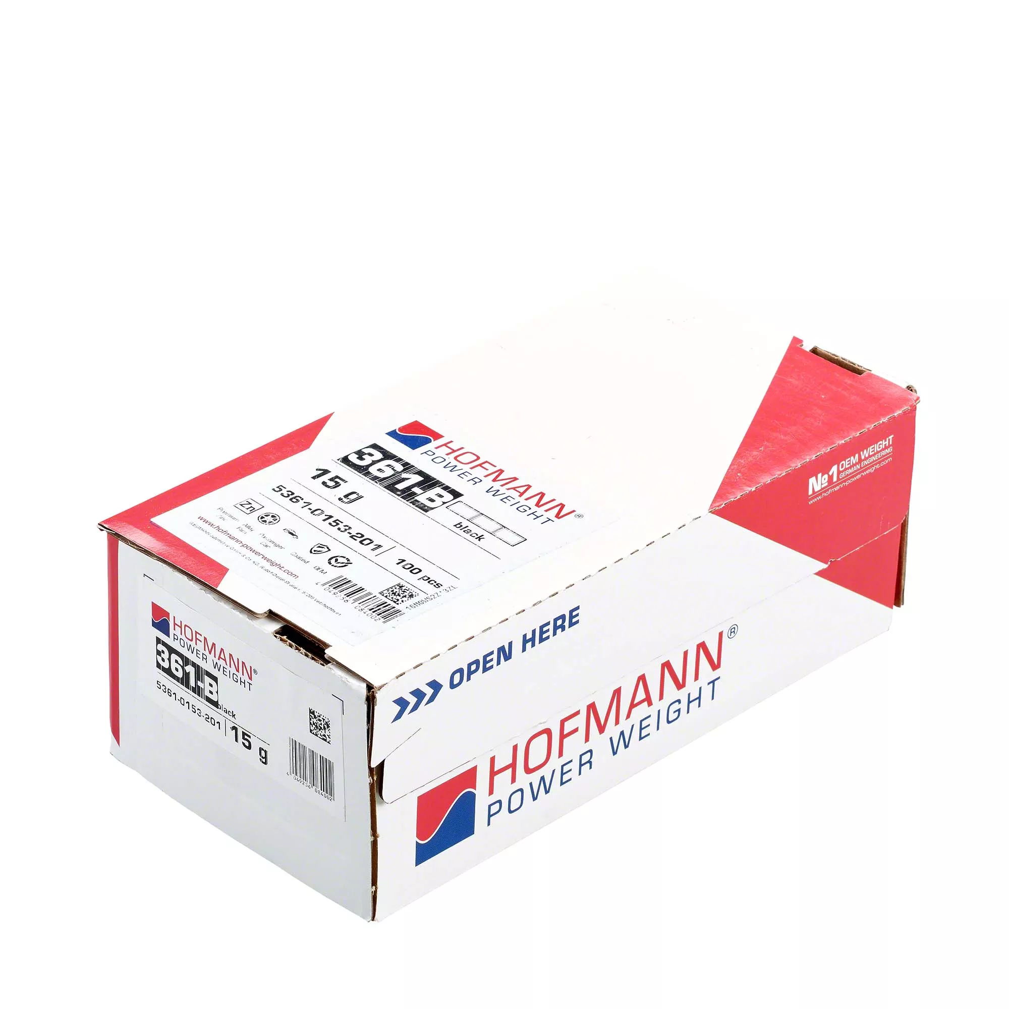 HOFMANN POWER WEIGHT-Klebegewicht - Typ 361, 15 g, Zink, Schwarz-5361-0153-201