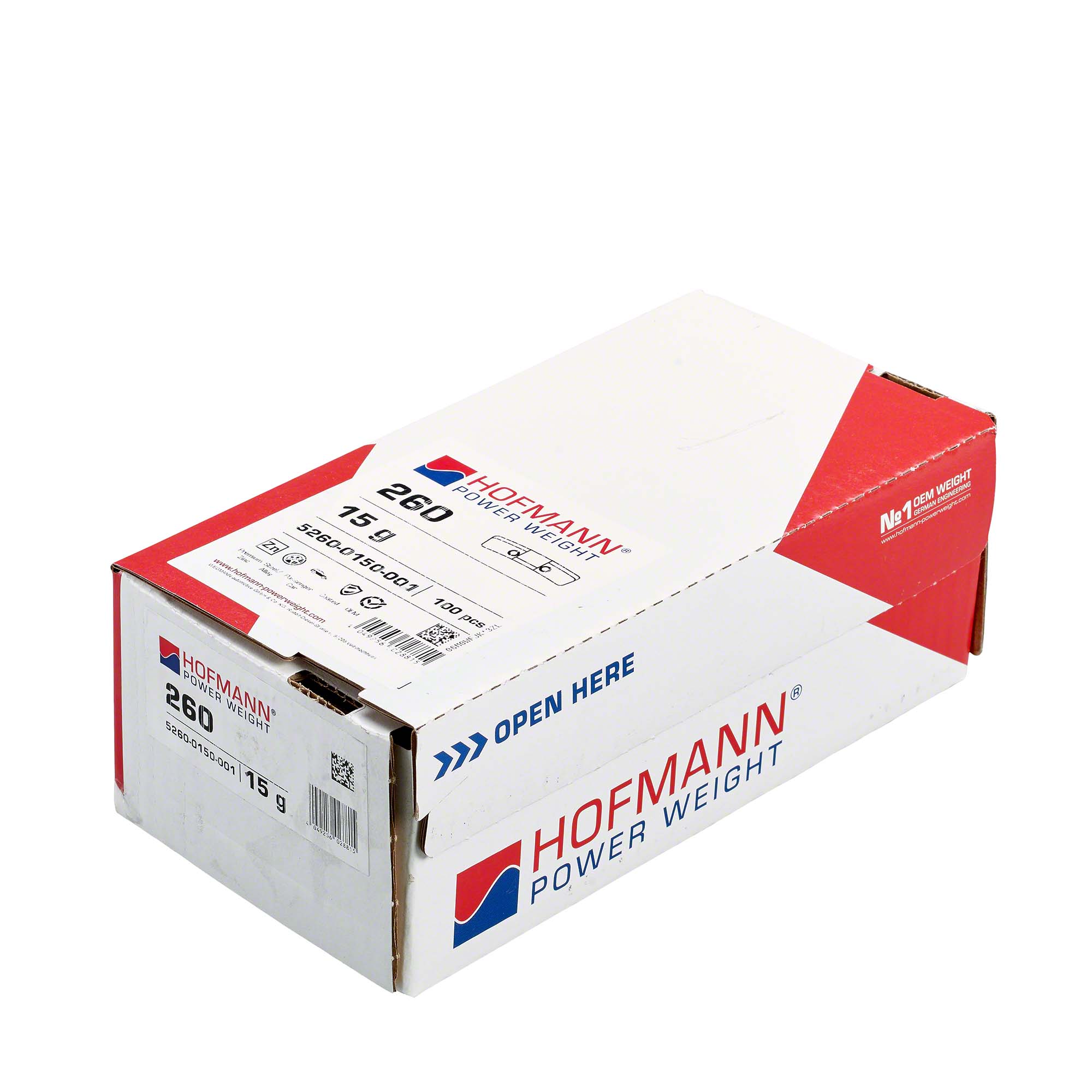 HOFMANN POWER WEIGHT-Sicherheitsgewicht - Typ 260, 15 g, Zink, Silber-5260-0150-001