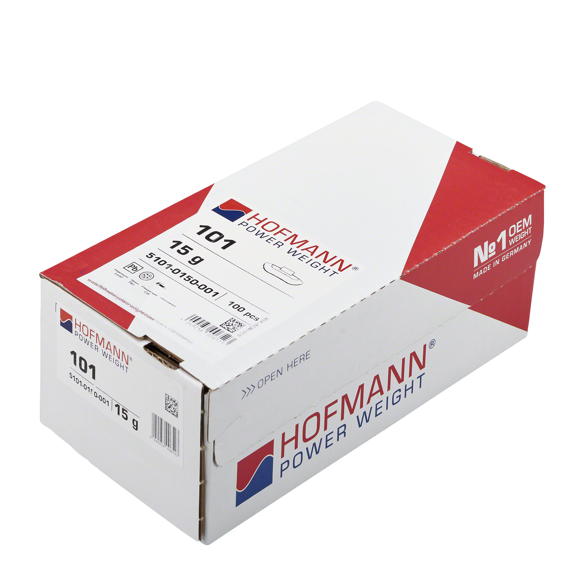 HOFMANN POWER WEIGHT-100x Schlaggewicht Hofmann Power Weight - Typ 101, 15 g, Blei, Grau-5101-0150-001